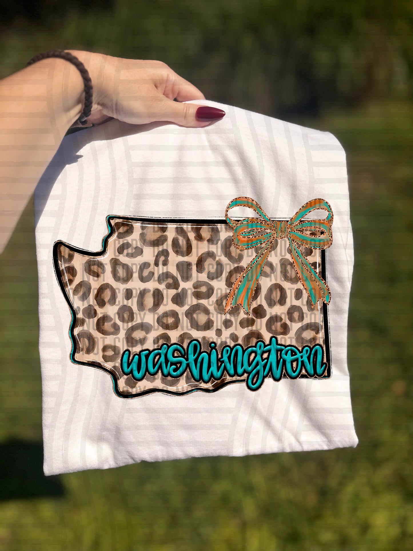 PICK A STATE -  Teal and Leopard - Digital download 300DPI PNG FILE