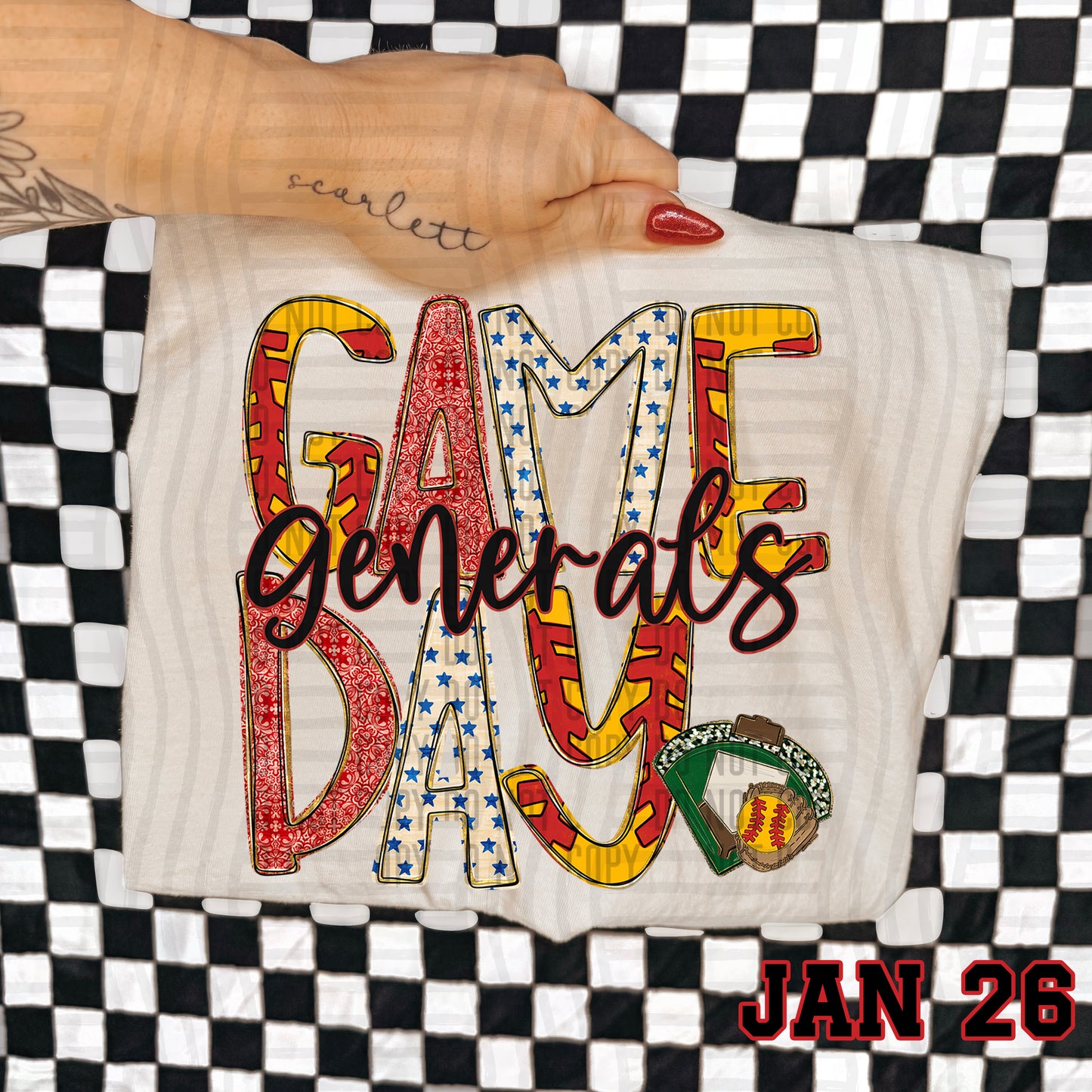 Game Day Softball- Custom + DROPDOWN - 300 DPI digital download