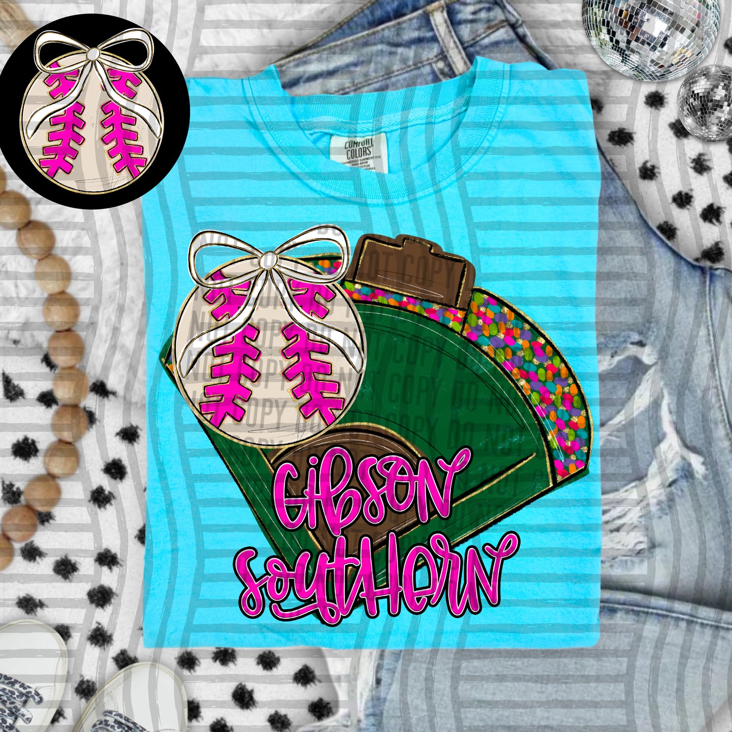 Preppy Baseball Field -optional pocket + Custom + Dropdown - 300 dpi Digital Download