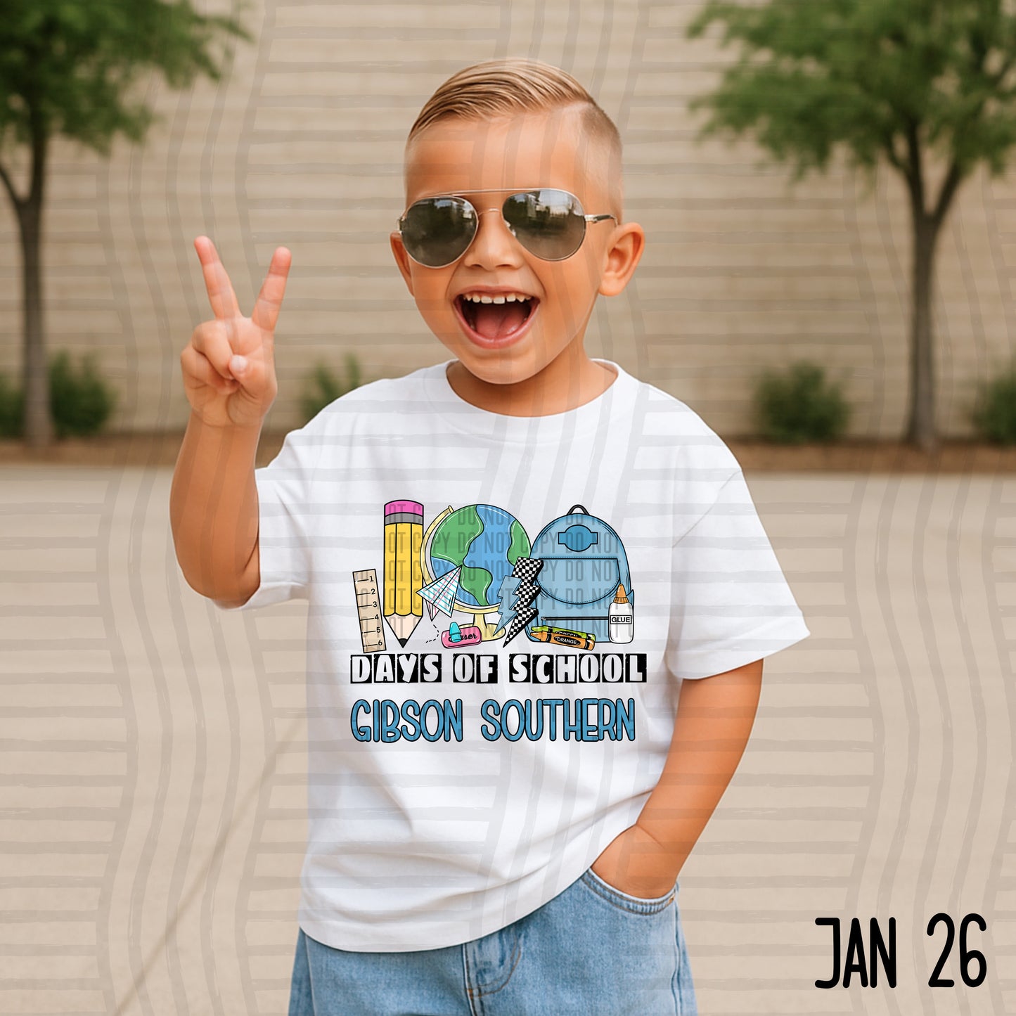 100 days of school (Boyish) - Custom + DROPDOWN - 300 DPI digital download