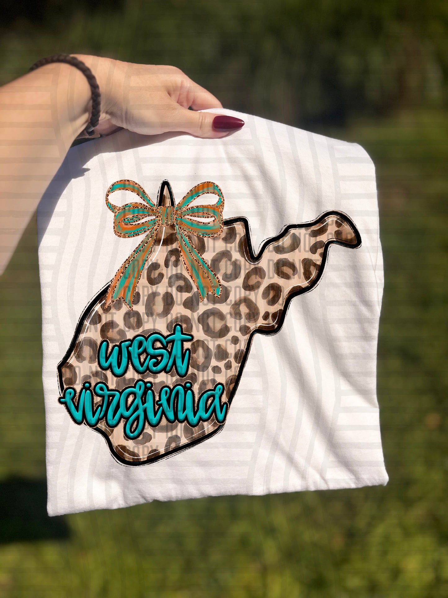 PICK A STATE -  Teal and Leopard - Digital download 300DPI PNG FILE