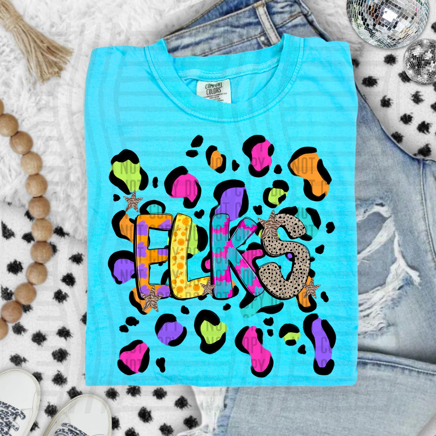 Funky Mix-Up Leopard Spot Mascots - Custom + Dropdown - 300 dpi Digital Download