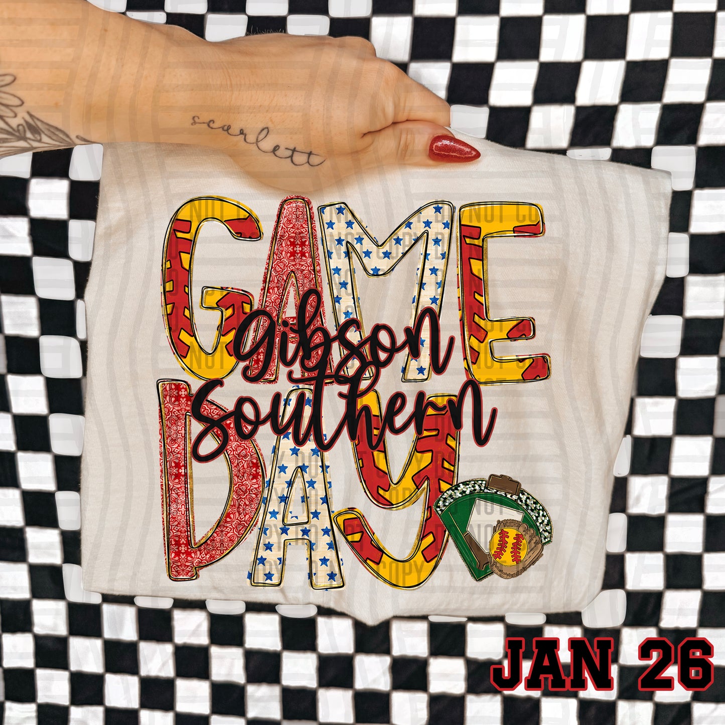 Game Day Softball- Custom + DROPDOWN - 300 DPI digital download