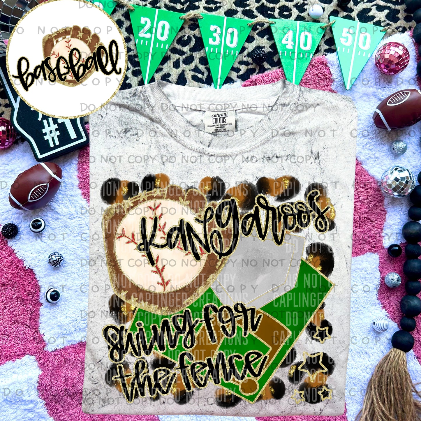 Swing for the fence - Animal Print BASEBALL with optional sleeve/front- DROPDOWN + CUSTOM - Digital Download 300DPI PNG FILE