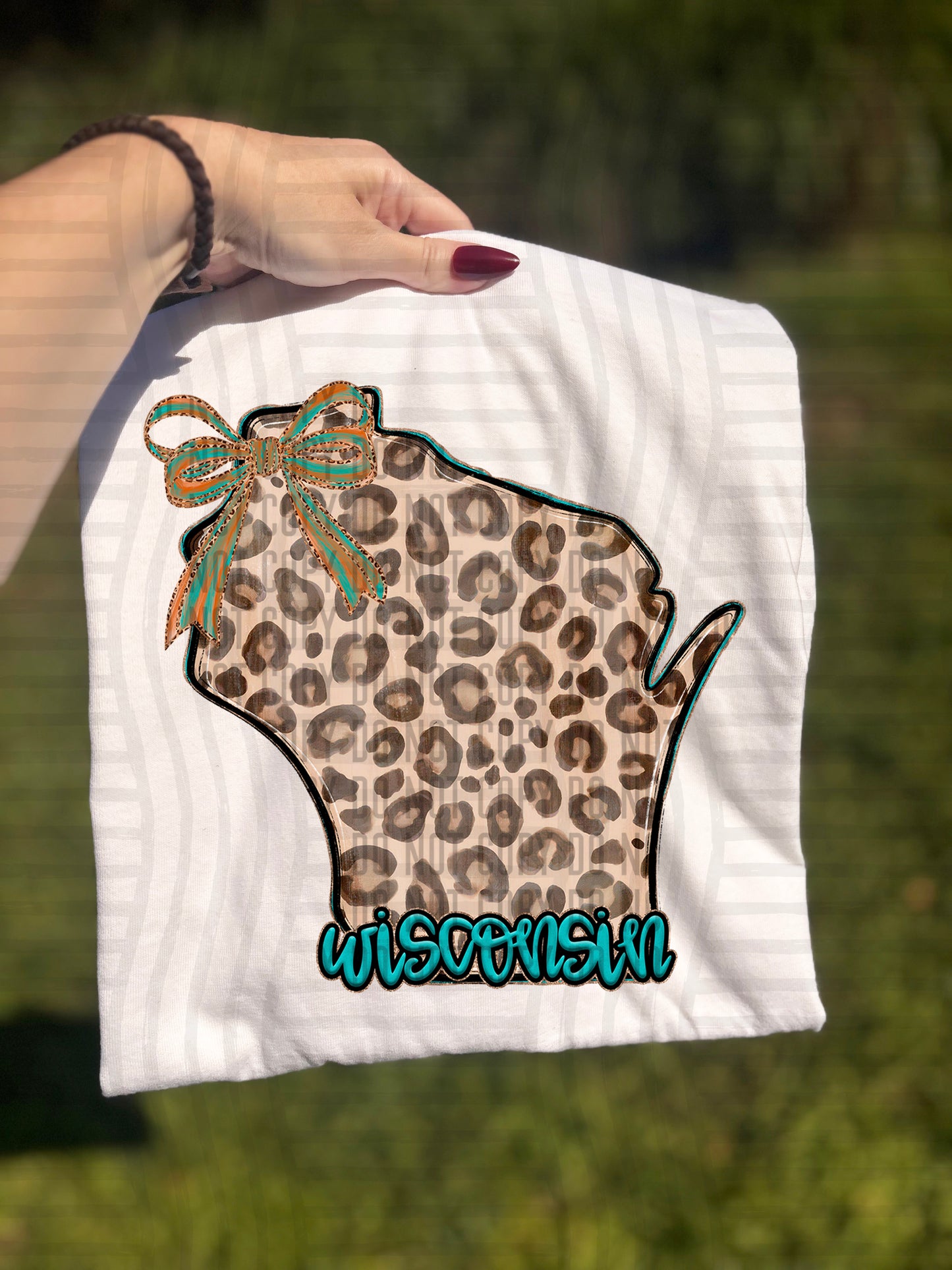 PICK A STATE -  Teal and Leopard - Digital download 300DPI PNG FILE