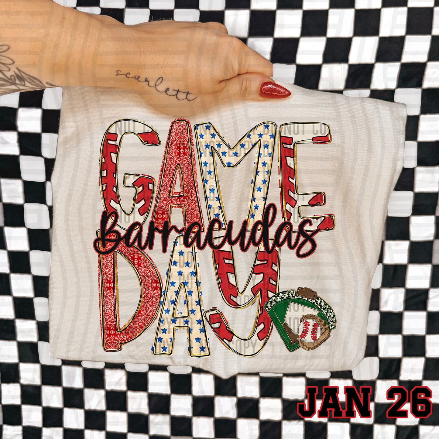 Game Day BASEBALL- Custom + DROPDOWN - 300 DPI digital download