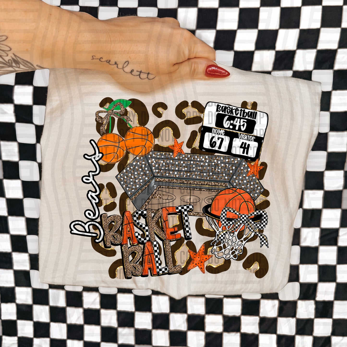 Basketball Leop - Custom + Dropdown  - 300 dpi Digital Download