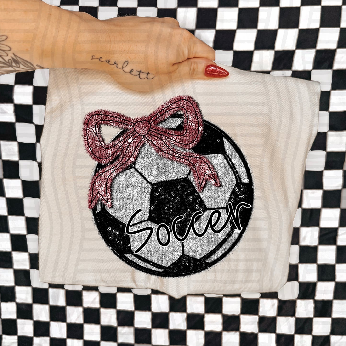 Soccer script -Faux sequin- Color Dropdown Digital Download 300DPI PNG FILE