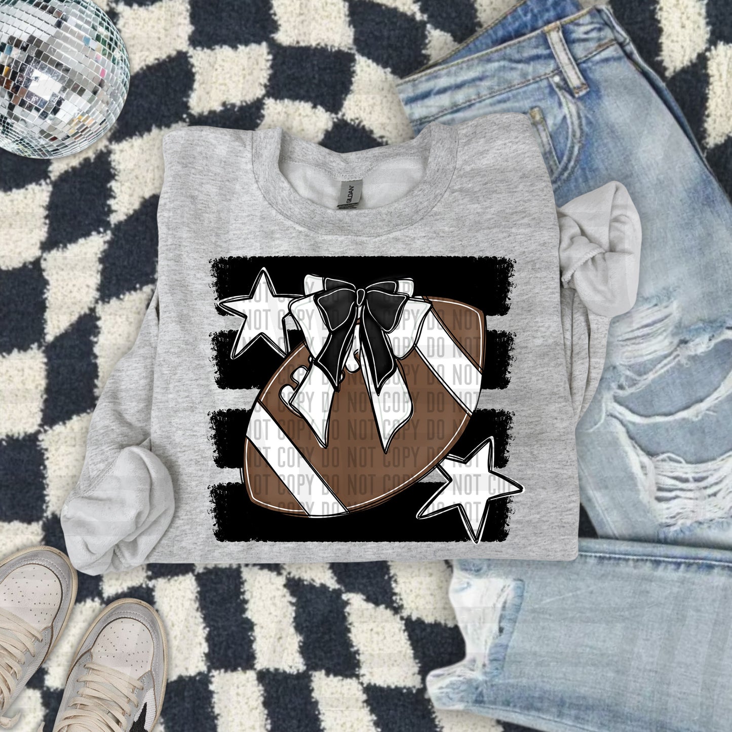 FOOTBALL BOW CC 2608-0009- Color Dropdown Digital Download 300DPI PNG FILE