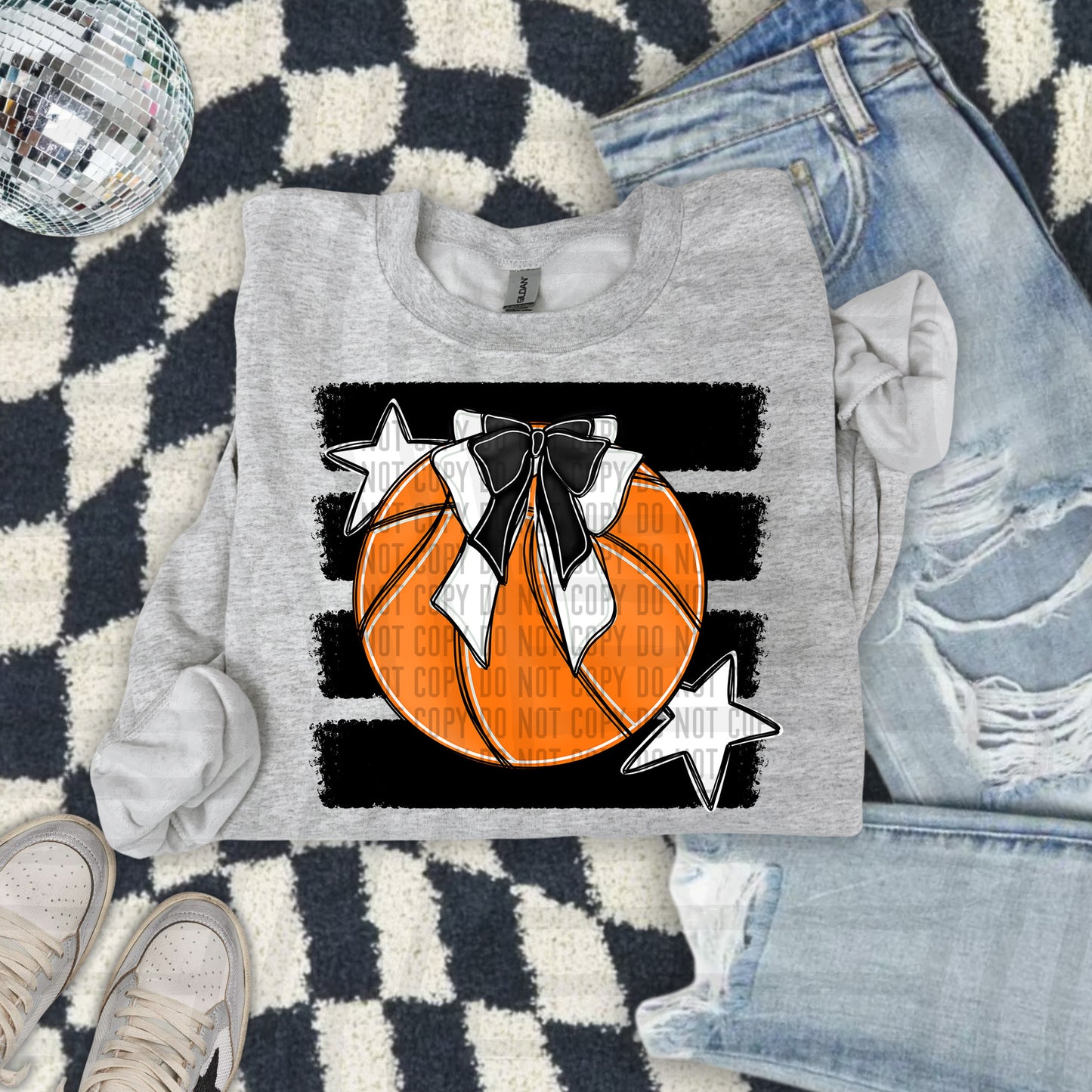 BASKETBALL BOW CC 2608-0010- Color Dropdown Digital Download 300DPI PNG FILE