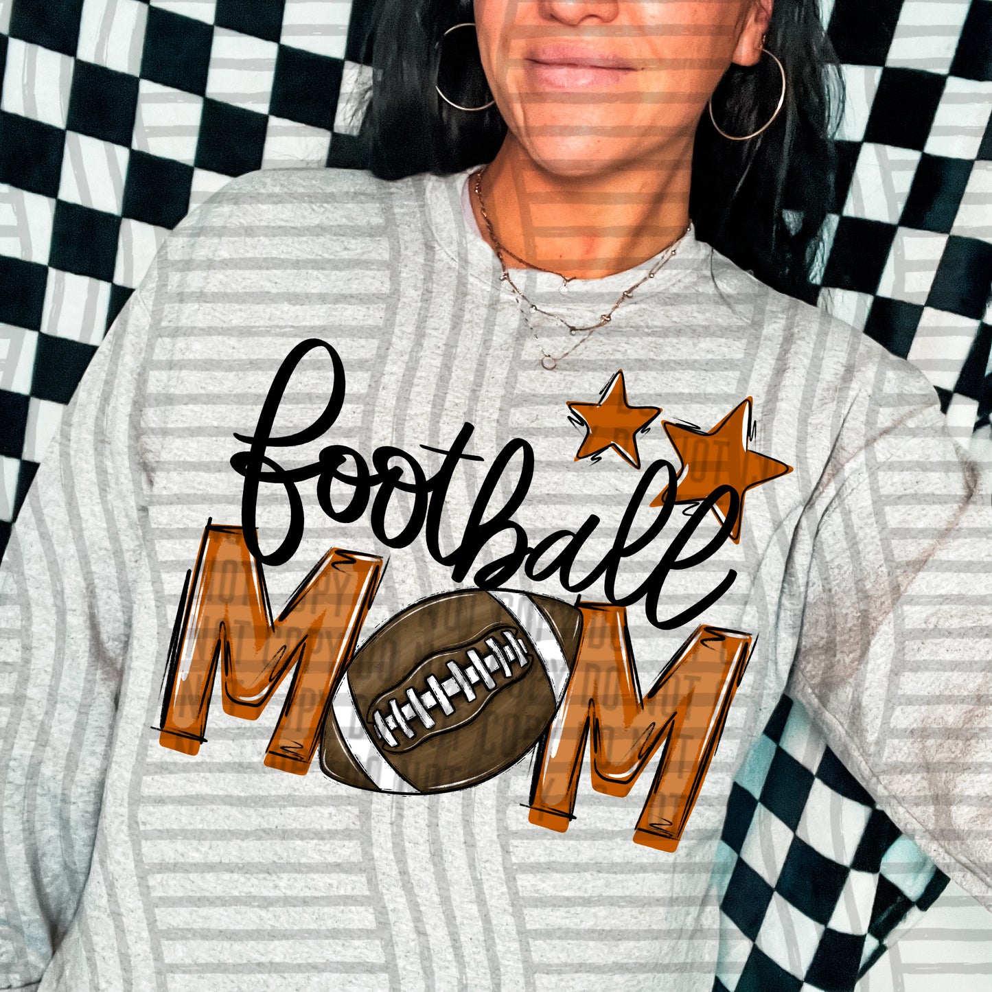 Football Mom - Color Dropdown Digital Download 300DPI PNG FILE