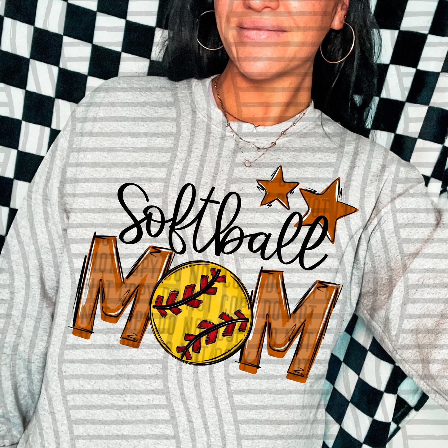 Softballl Mom - Color Dropdown Digital Download 300DPI PNG FILE