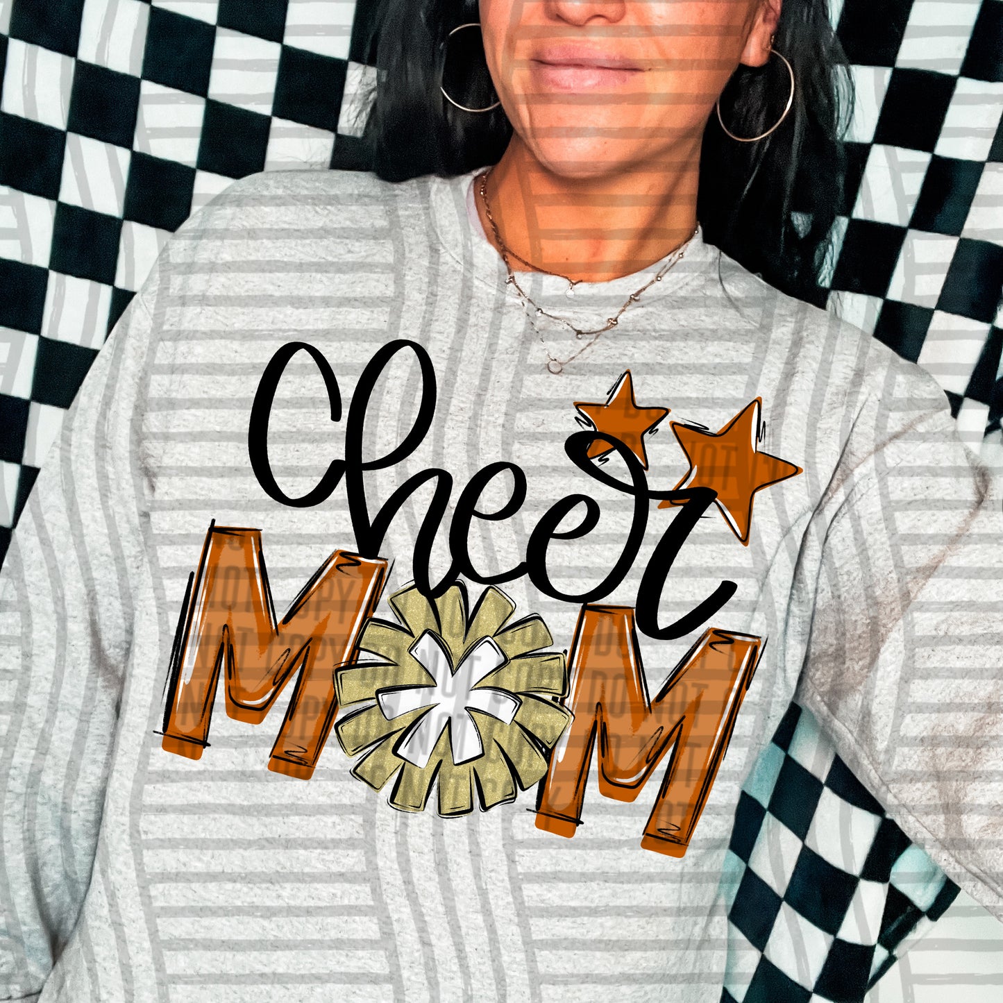 Cheer Mom Gold  - Color Dropdown Digital Download 300DPI PNG FILE