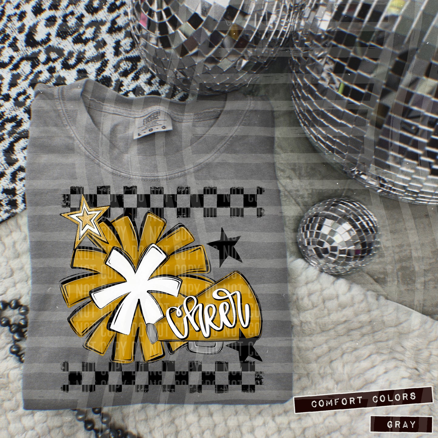 Cheer - pom/megaphone Collage - Can add names - not for digital resale-  Color Dropdown Digital Download 300DPI PNG FILE