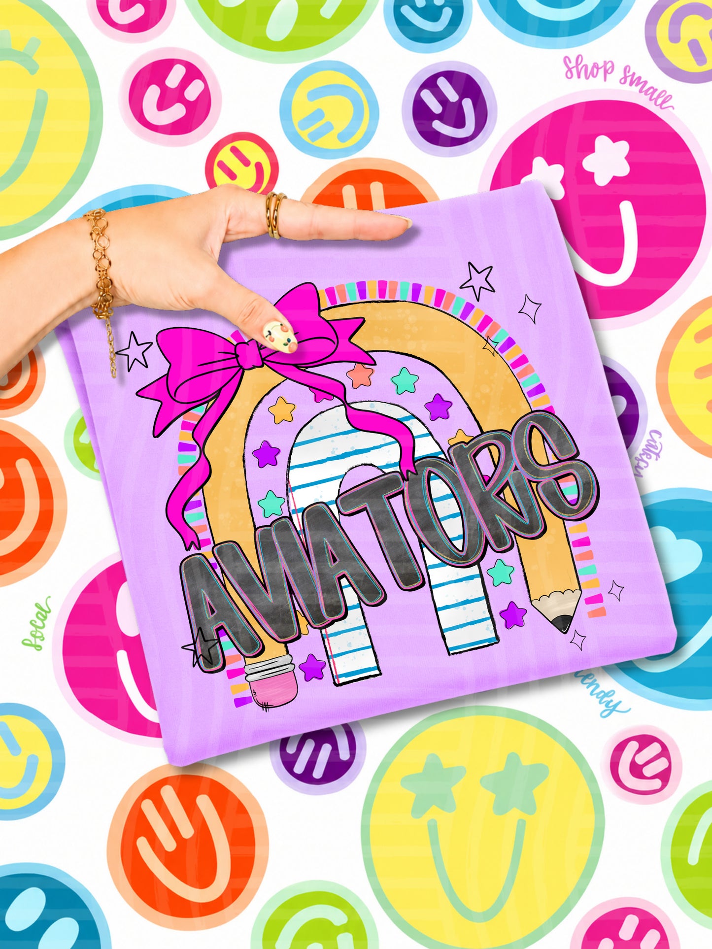 Rainbow Pencil MASCOTS - Custom + DROPDOWN - 300 DPI digital download