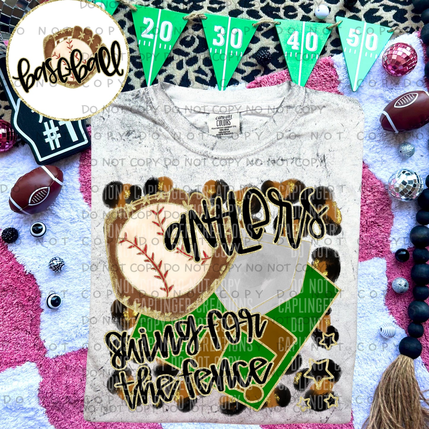 Swing for the fence - Animal Print BASEBALL with optional sleeve/front- DROPDOWN + CUSTOM - Digital Download 300DPI PNG FILE