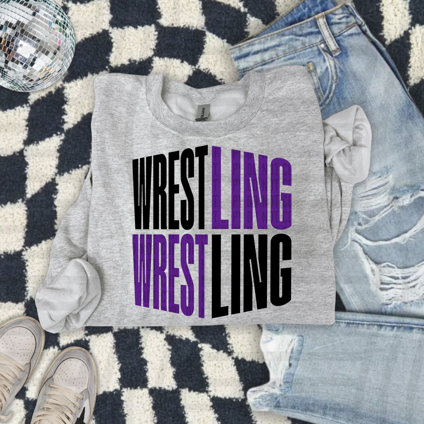Wrestling Word Art -Color Dropdown Digital Download 300DPI PNG FILE