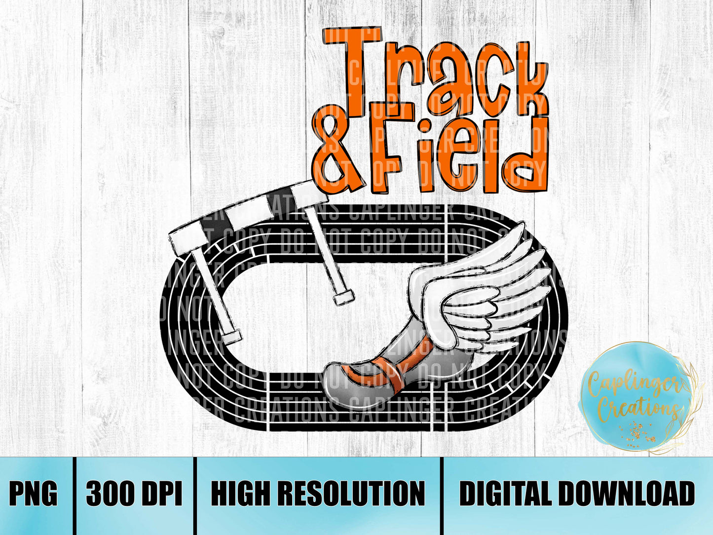 Orange Running Track - Digital download 300DPI PNG FILE