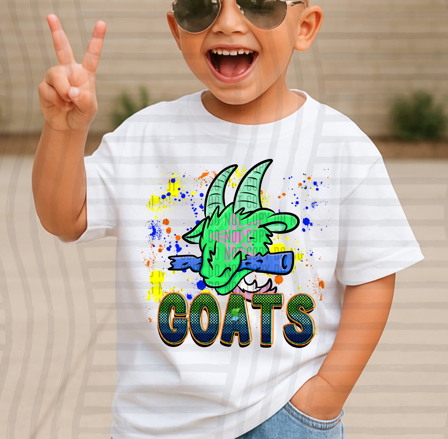 Paint Splatter STARRY EYED mascots blue/green/orange -  Digital Download 300DPI PNG FILE