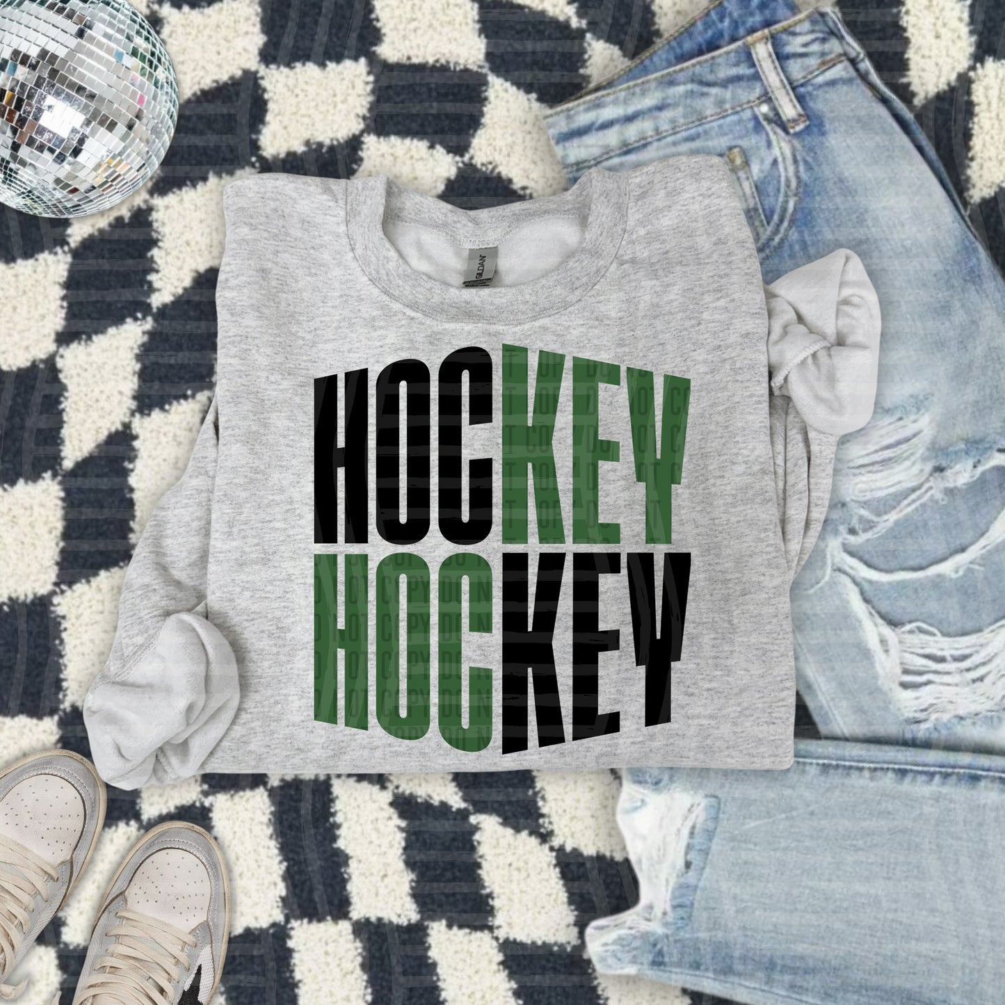 HOCKEY word art - Color Dropdown Digital Download 300DPI PNG FILE