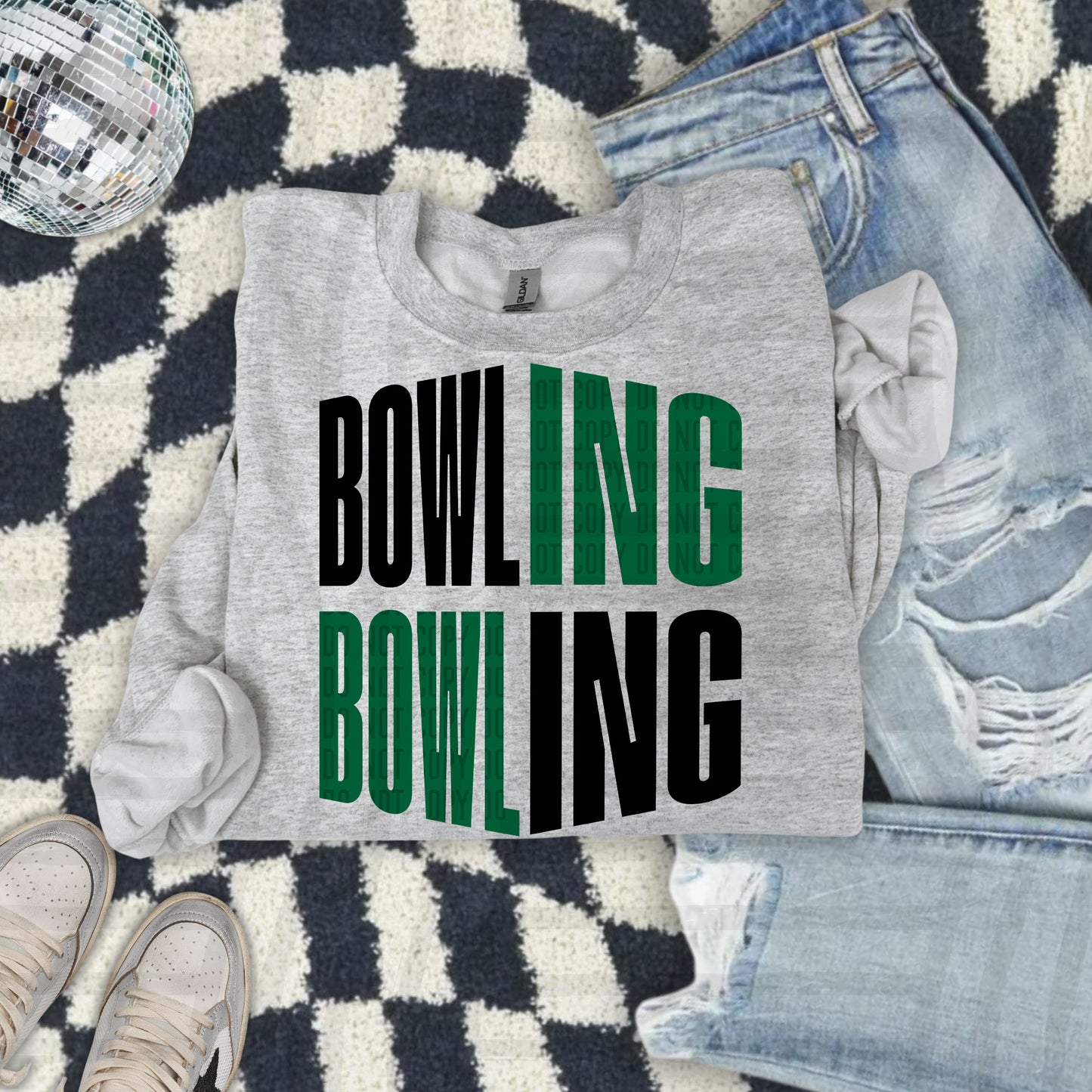 BOWLING word art - Color Dropdown Digital Download 300DPI PNG FILE