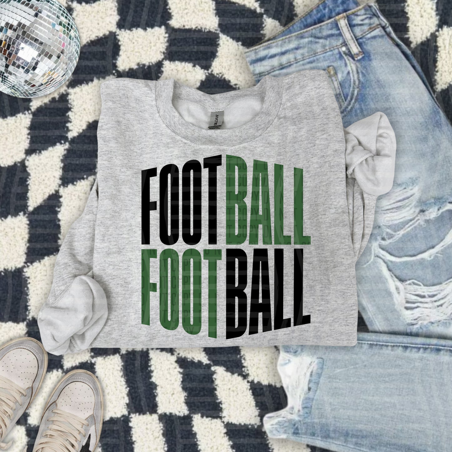FOOTBALL word art - Color Dropdown Digital Download 300DPI PNG FILE