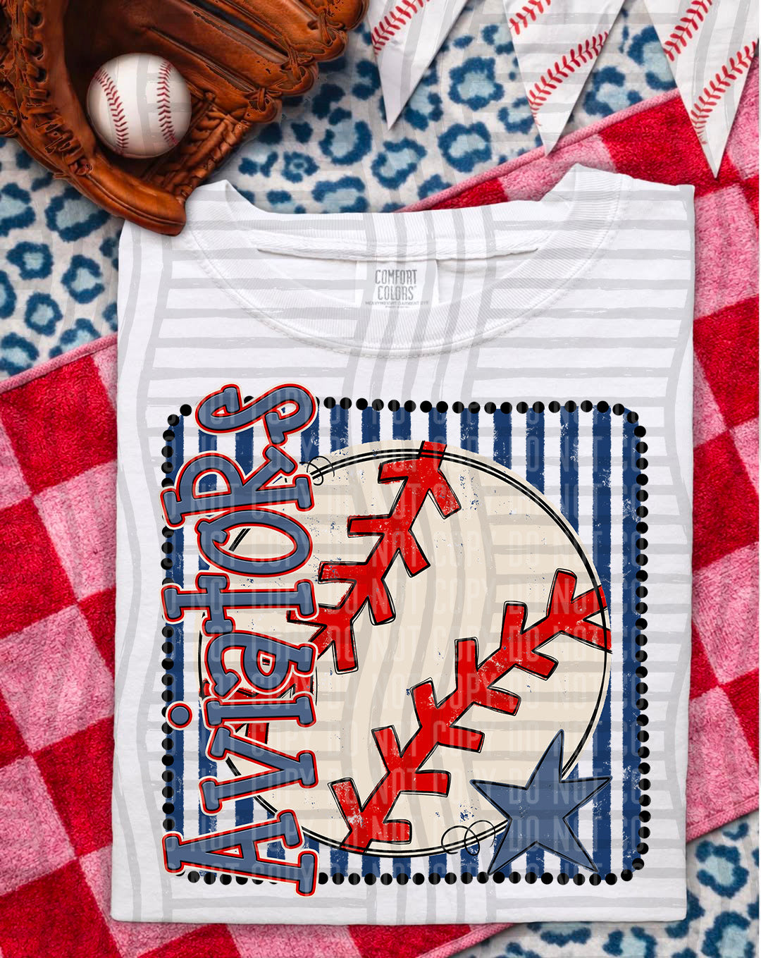 Baseball RWB Framed -  Custom + DROPDOWN - 300 DPI digital download