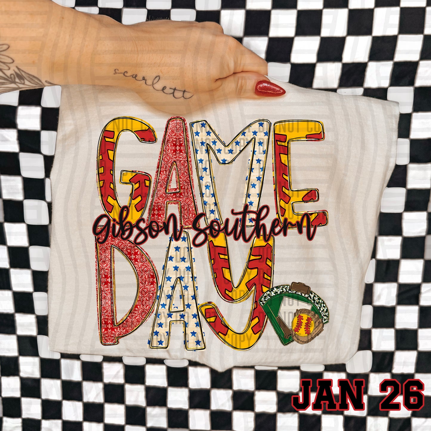 Game Day Softball- Custom + DROPDOWN - 300 DPI digital download
