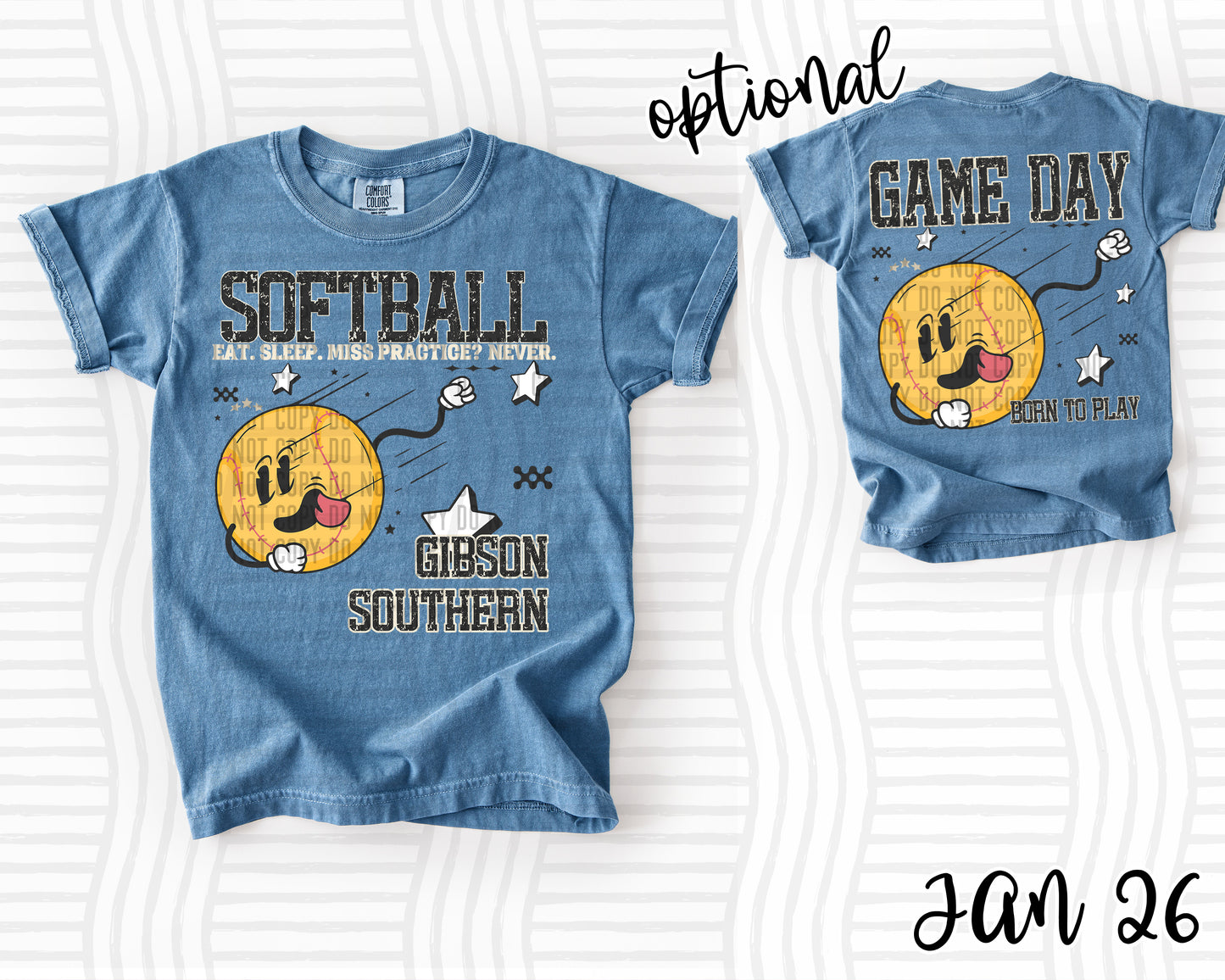 Softball Eat. Sleep. Miss Practice? Never.  OPTIONAL front   - Custom + DROPDOWN - 300 DPI digital download