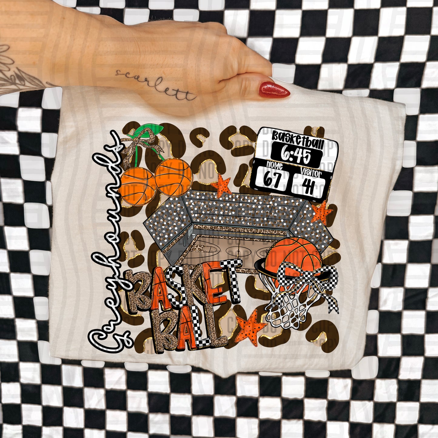 Basketball Leop - Custom + Dropdown  - 300 dpi Digital Download