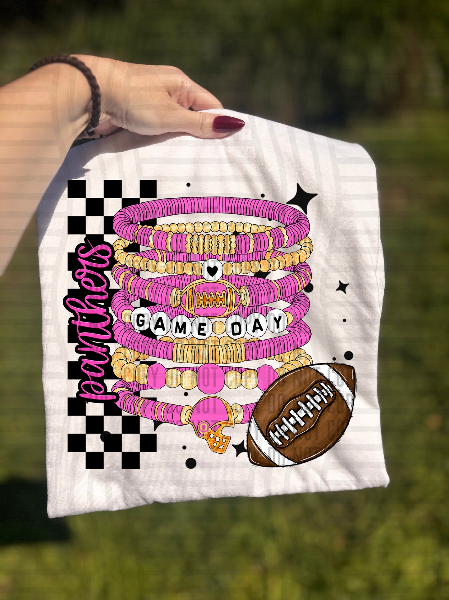 Pink Game Day Bracelet + CUSTOM - Dropdown - Digital Download 300DPI PNG FILE