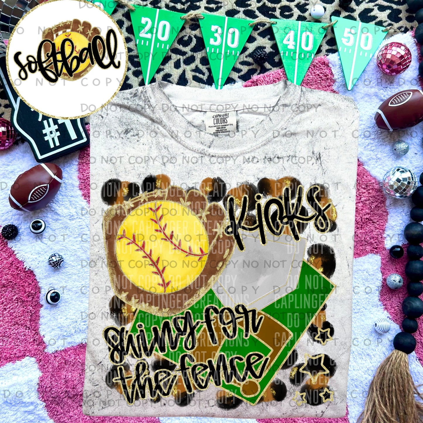 Swing for the fence - Animal Print SOFTBALL with optional sleeve/front- DROPDOWN + CUSTOM - Digital Download 300DPI PNG FILE