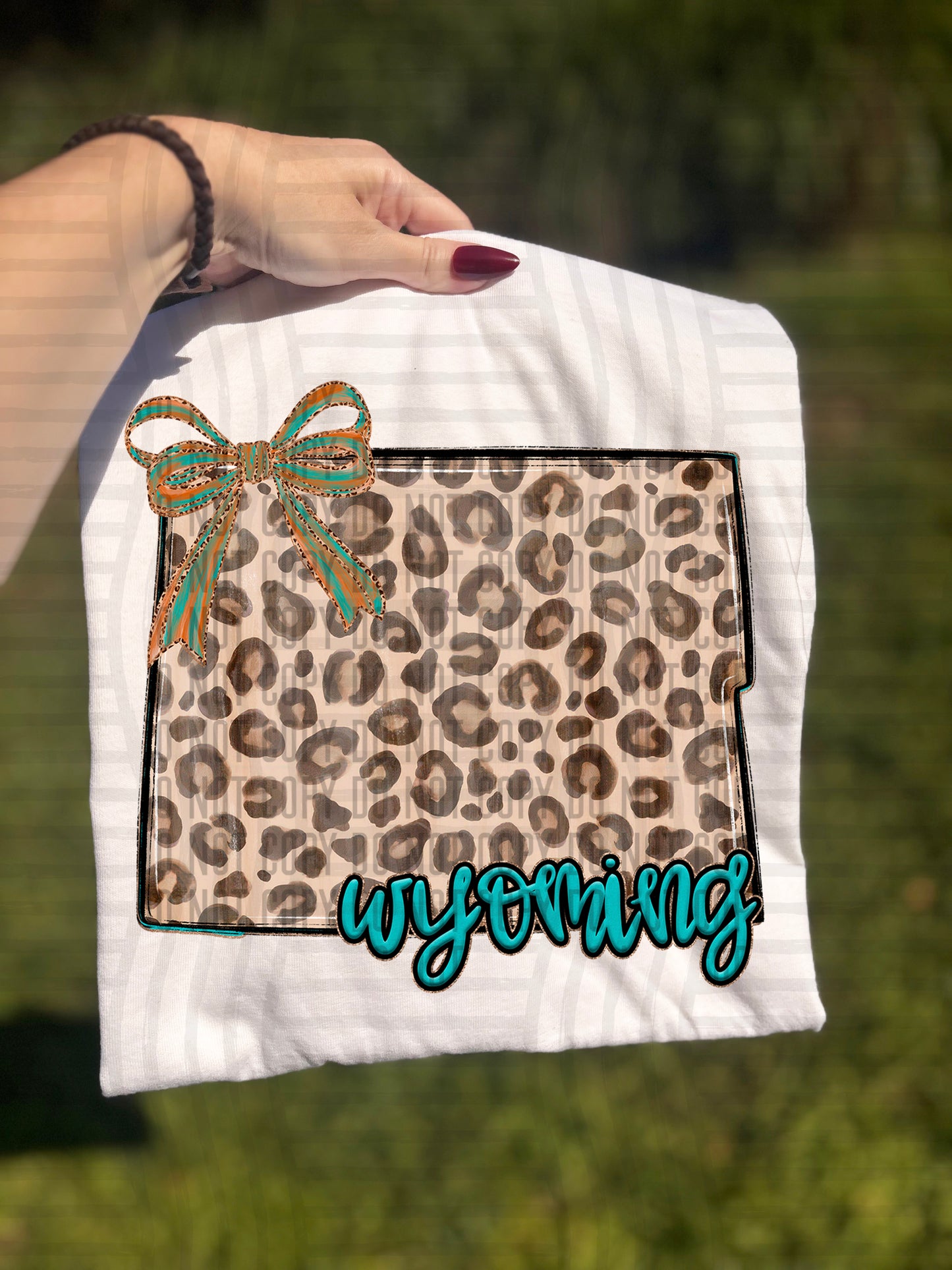 PICK A STATE -  Teal and Leopard - Digital download 300DPI PNG FILE