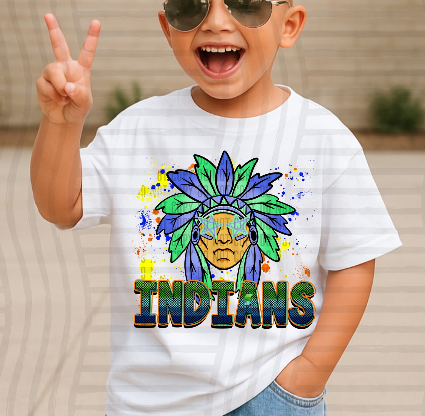 Paint Splatter STARRY EYED mascots blue/green/orange -  Digital Download 300DPI PNG FILE