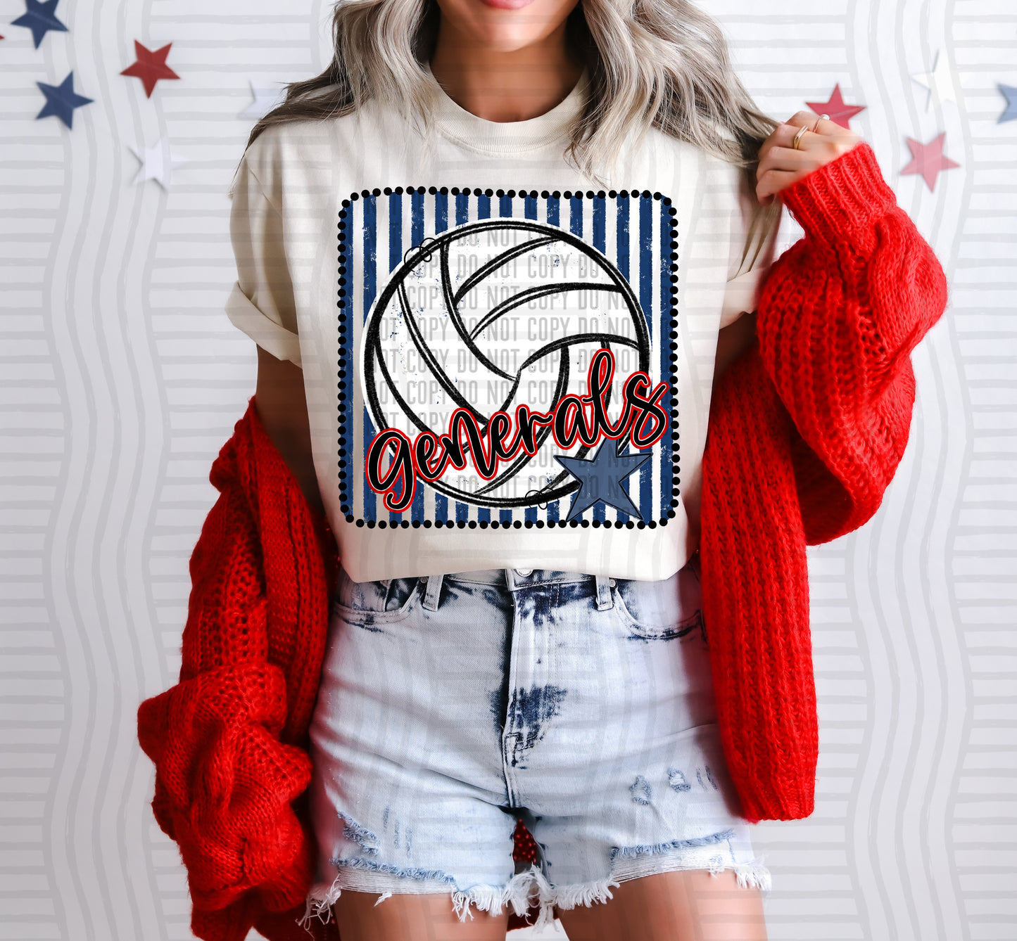 Volleyball RWB Framed -  Custom + DROPDOWN - 300 DPI digital download