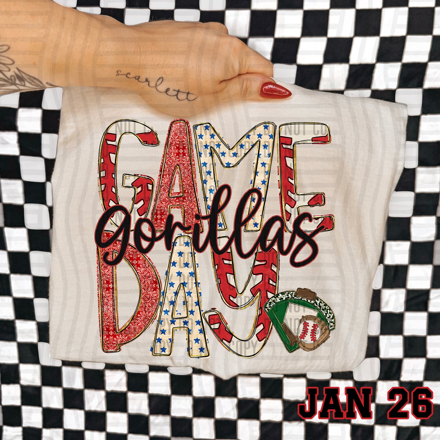 Game Day BASEBALL- Custom + DROPDOWN - 300 DPI digital download