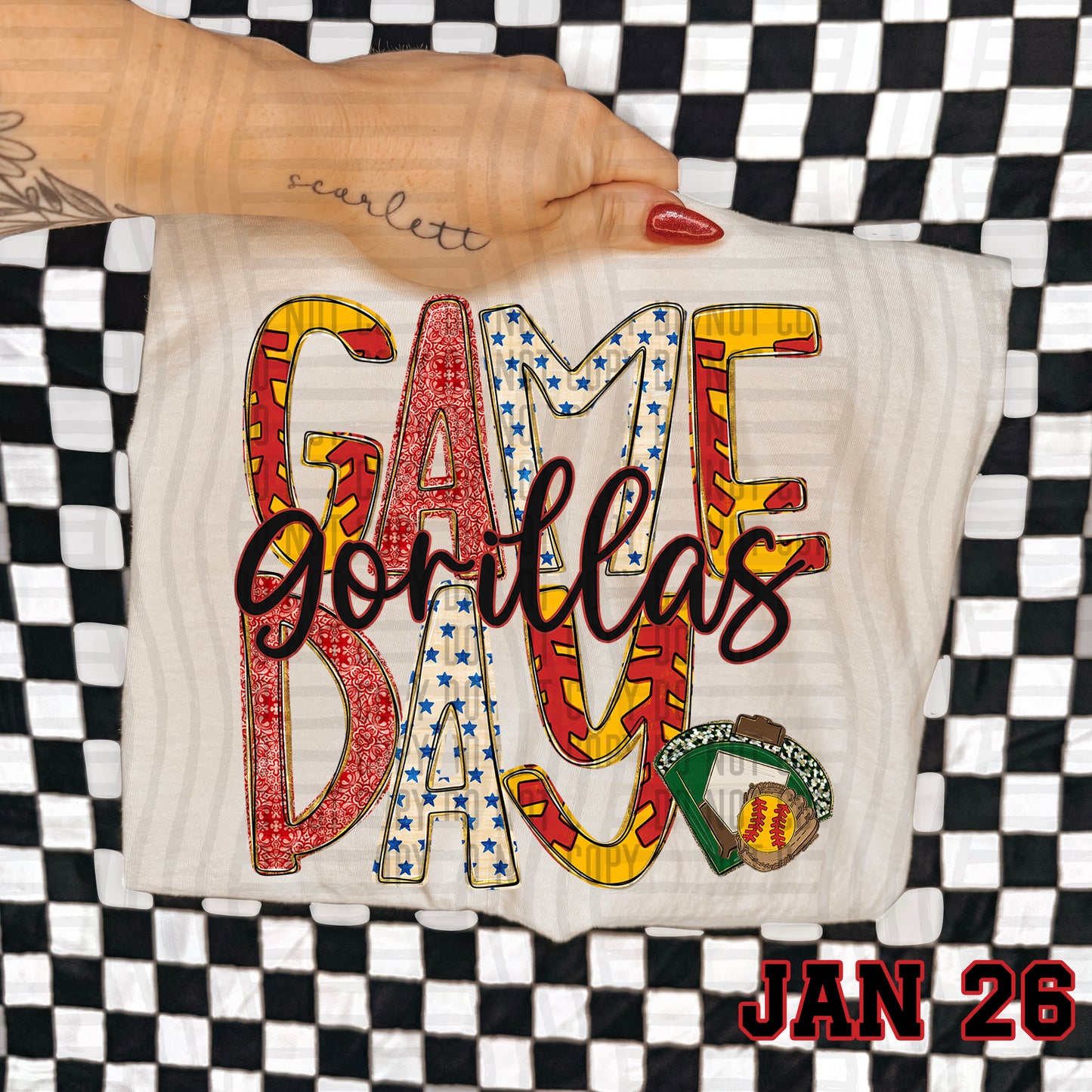 Game Day Softball- Custom + DROPDOWN - 300 DPI digital download