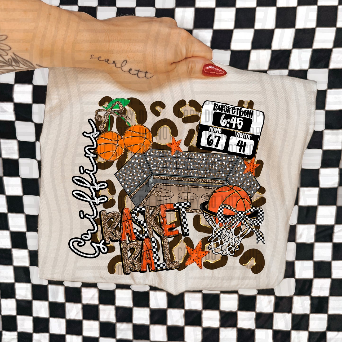 Basketball Leop - Custom + Dropdown  - 300 dpi Digital Download