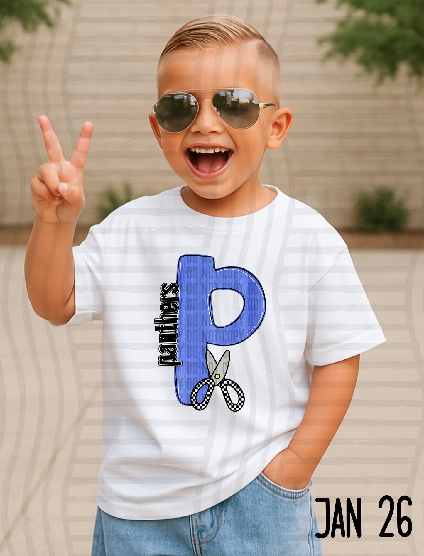 Blue Checks Initials School - Custom + DROPDOWN - 300 DPI digital download