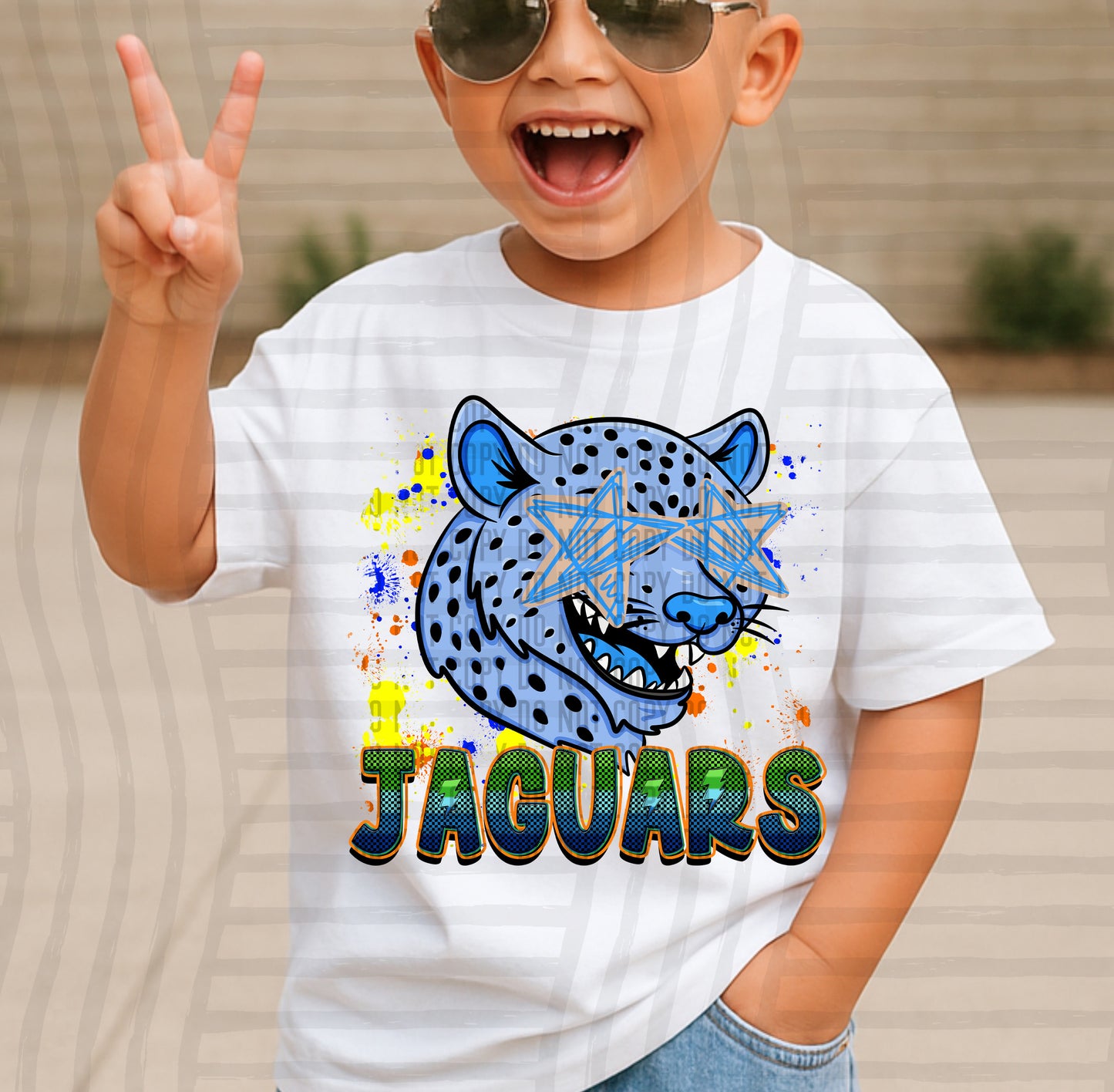 Paint Splatter STARRY EYED mascots blue/green/orange -  Digital Download 300DPI PNG FILE