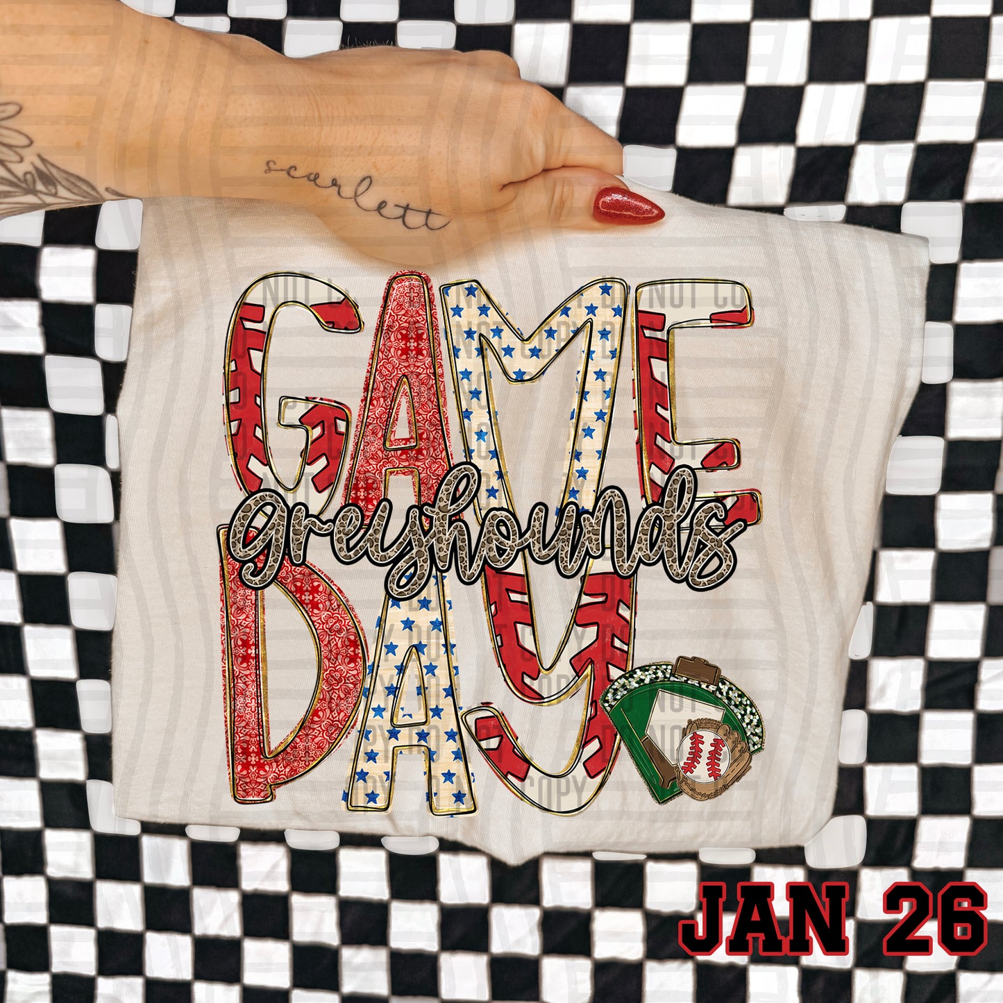 Game Day Baseball LEOPARD PRINT CENTER - Custom + DROPDOWN - 300 DPI digital download