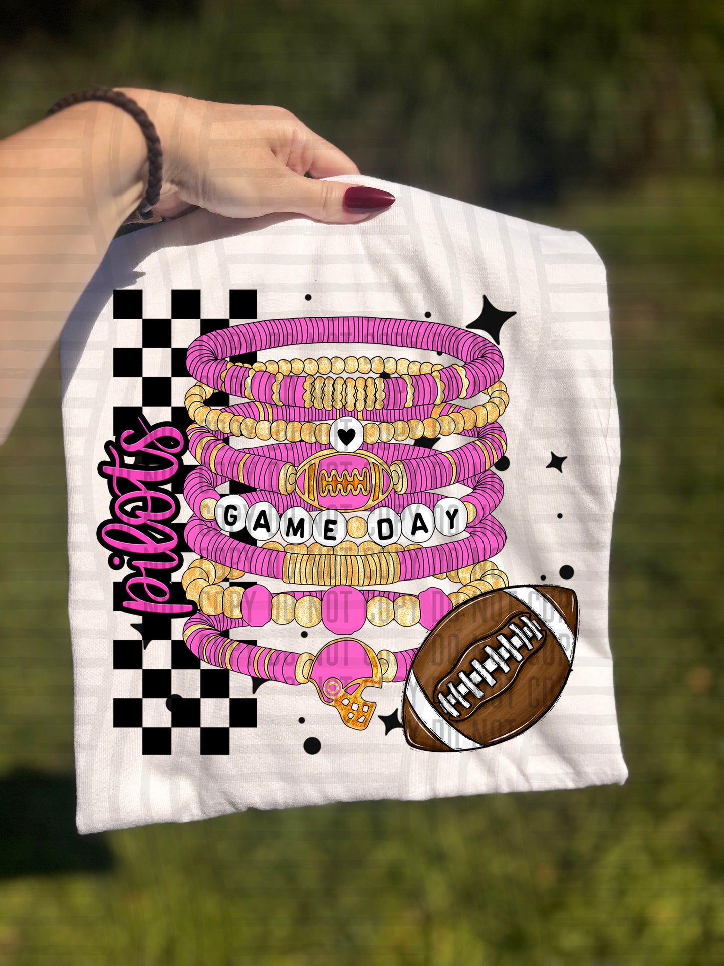 Pink Game Day Bracelet + CUSTOM - Dropdown - Digital Download 300DPI PNG FILE