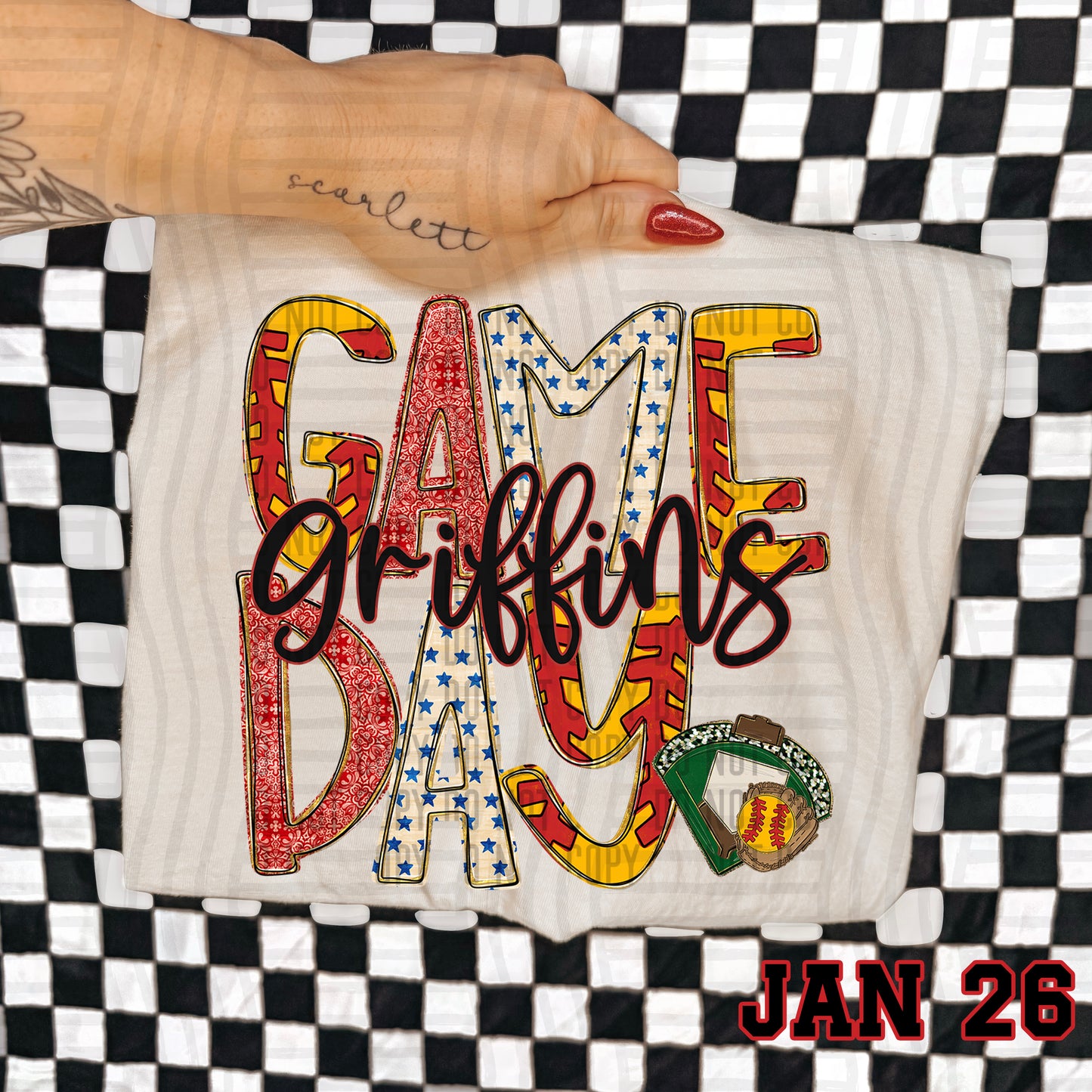 Game Day Softball- Custom + DROPDOWN - 300 DPI digital download