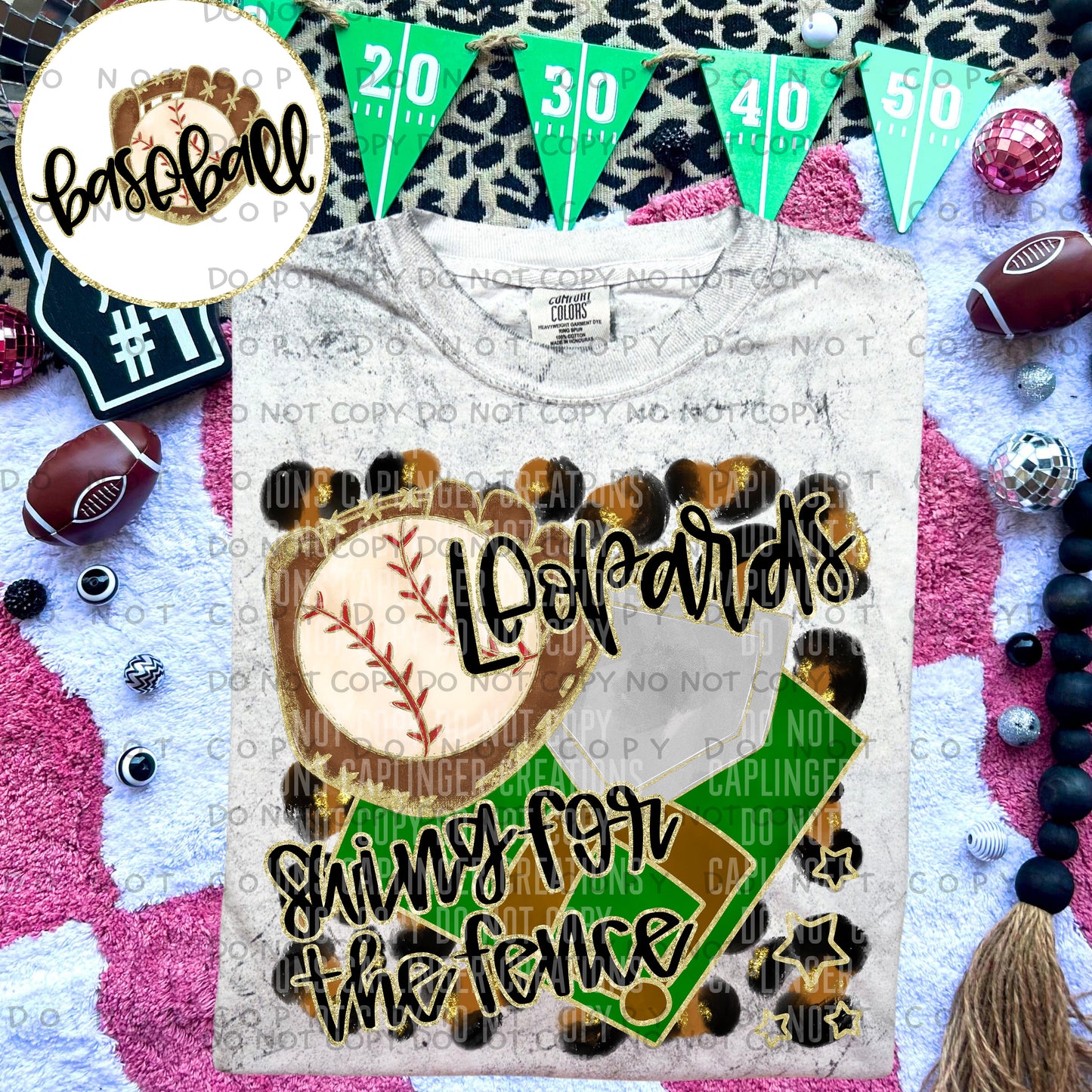 Swing for the fence - Animal Print BASEBALL with optional sleeve/front- DROPDOWN + CUSTOM - Digital Download 300DPI PNG FILE