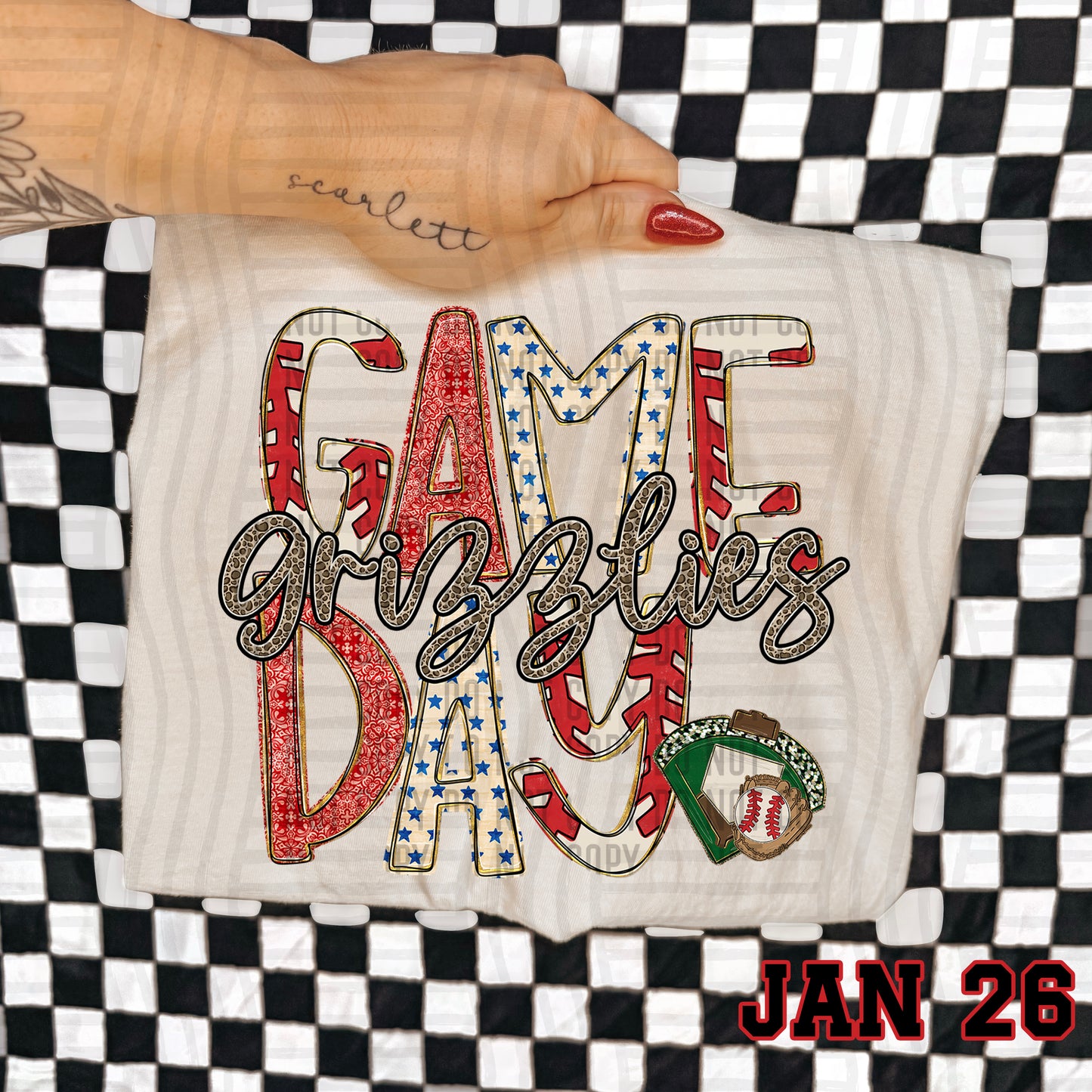 Game Day Baseball LEOPARD PRINT CENTER - Custom + DROPDOWN - 300 DPI digital download