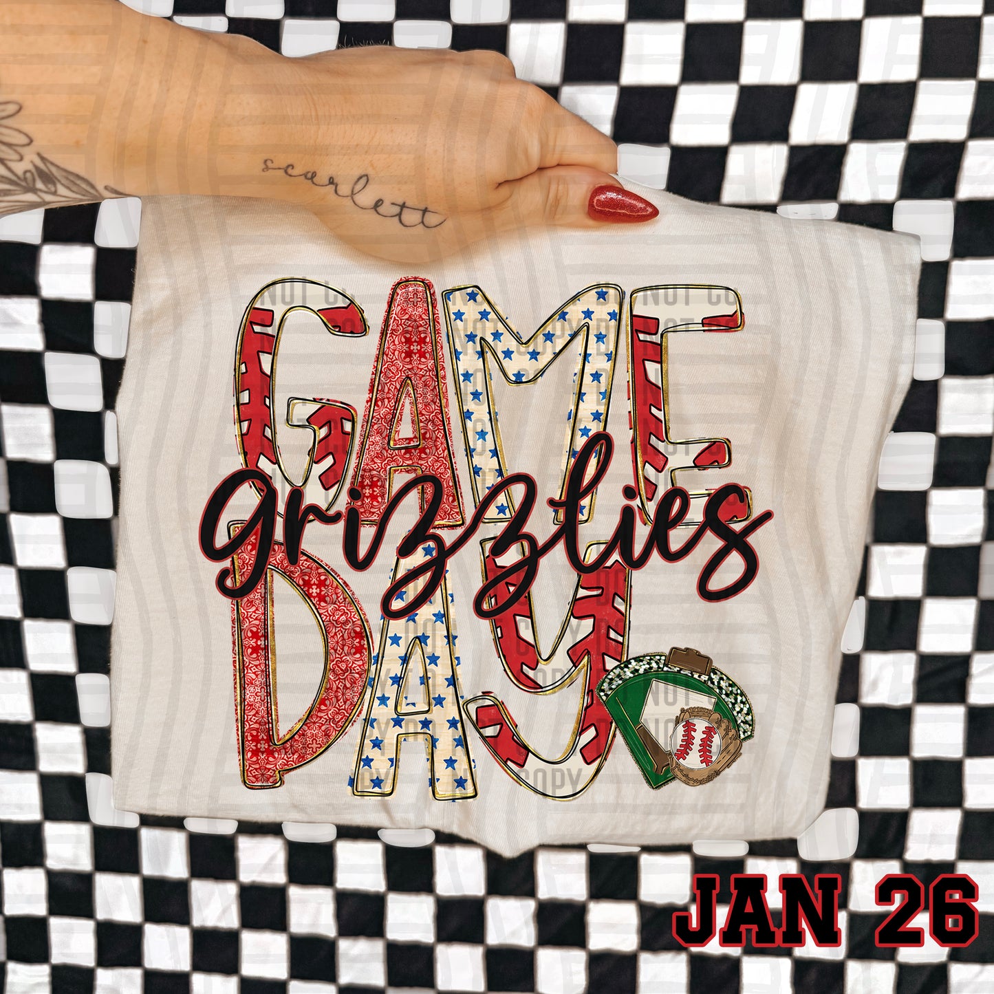 Game Day BASEBALL- Custom + DROPDOWN - 300 DPI digital download