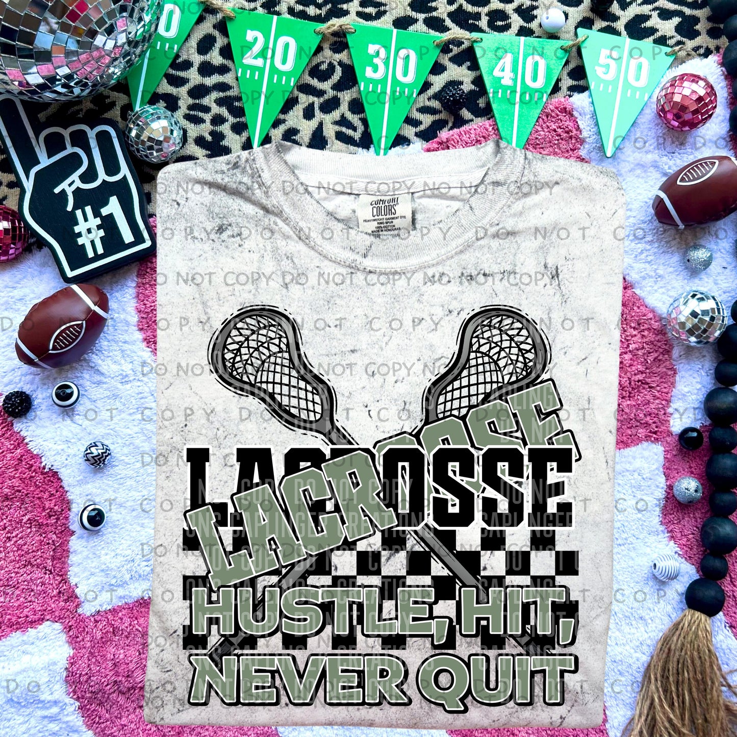 Lacrosse hustle, hit, never quit - Color Dropdown Digital Download 300DPI PNG FILE