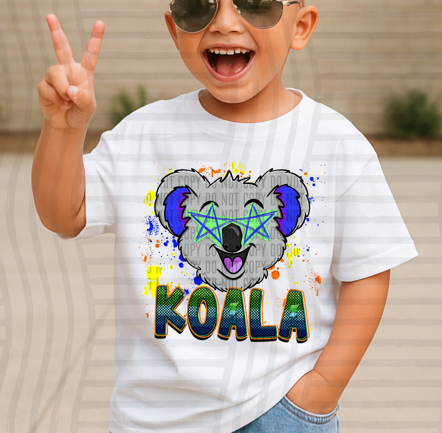 Paint Splatter STARRY EYED mascots blue/green/orange -  Digital Download 300DPI PNG FILE