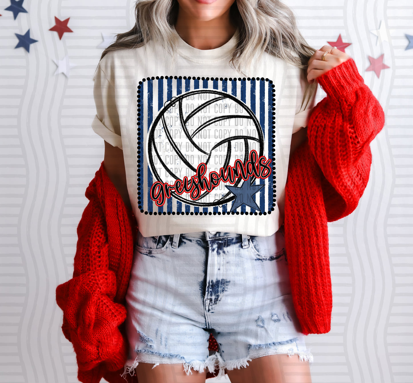 Volleyball RWB Framed -  Custom + DROPDOWN - 300 DPI digital download