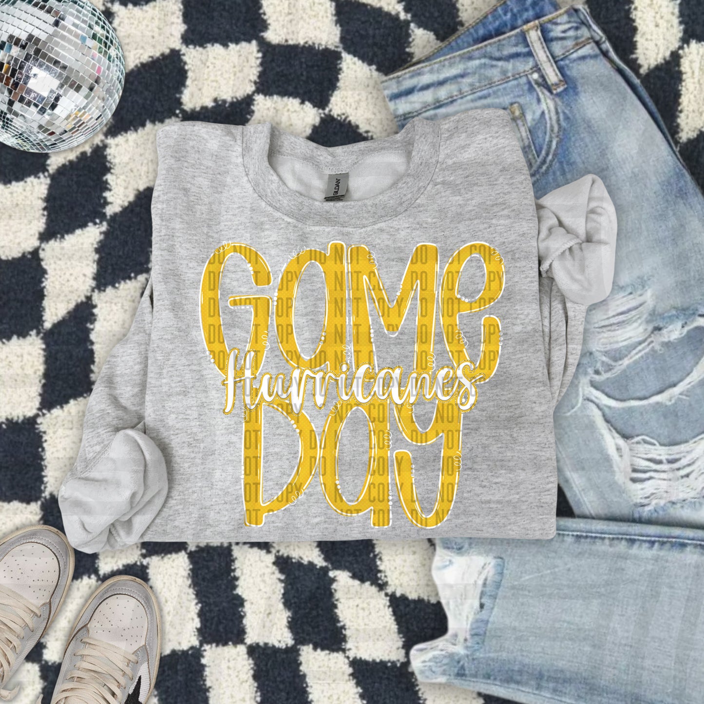 Yellow - GAME DAY Doodles - 300 dpi Digital Download